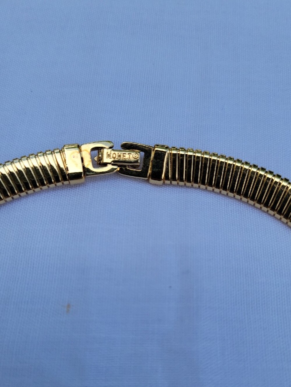 Vintage Monet - Gold-Tone Women's Herringbone Collar Necklace - Picture 2 of 5
